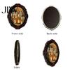 Waterproof Retro Oil Painting Magnets Halloween Wooden Refrigerator Magnets, Vintage Gothic Oval Frame Fridge with Witch Style Home Office Accents
