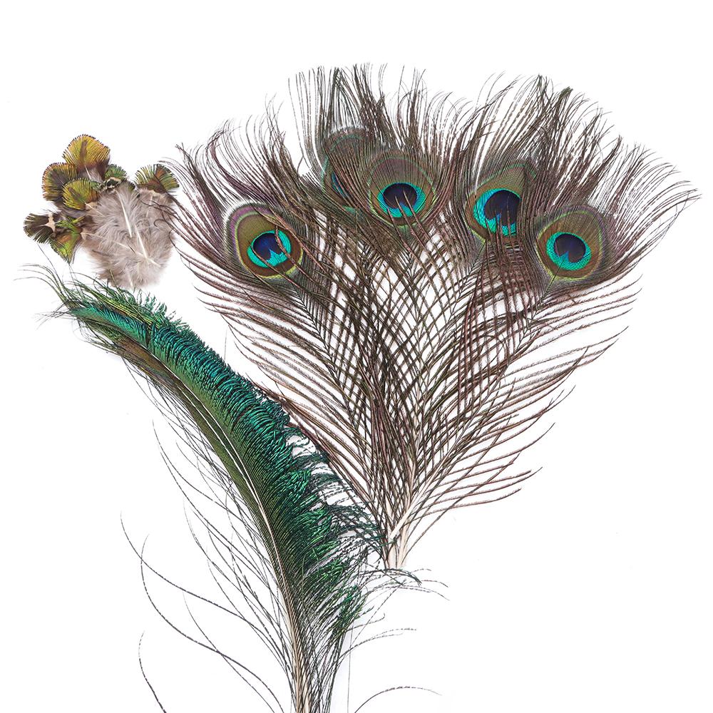 Wedding Decorations Feather Boas Colorful Feathers Natural Peacock Feathers Flower Arrangement