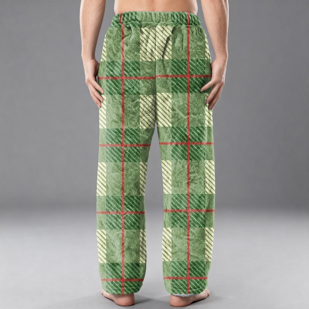 Мужские фланелевые повседневные брюки с карманом, Повседневные брюки с принтованным карманом, Домашние брюки для сна