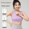 Women's Plus Size High-Intensity Shockproof Double Strap Fitness Sports Bra with Front Zipper