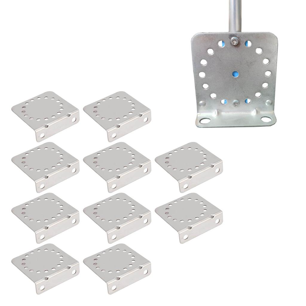 10 Pcs Angle Bracket Galvanized Angle Holder Corner Brace for Electric Fencing System Round Rod