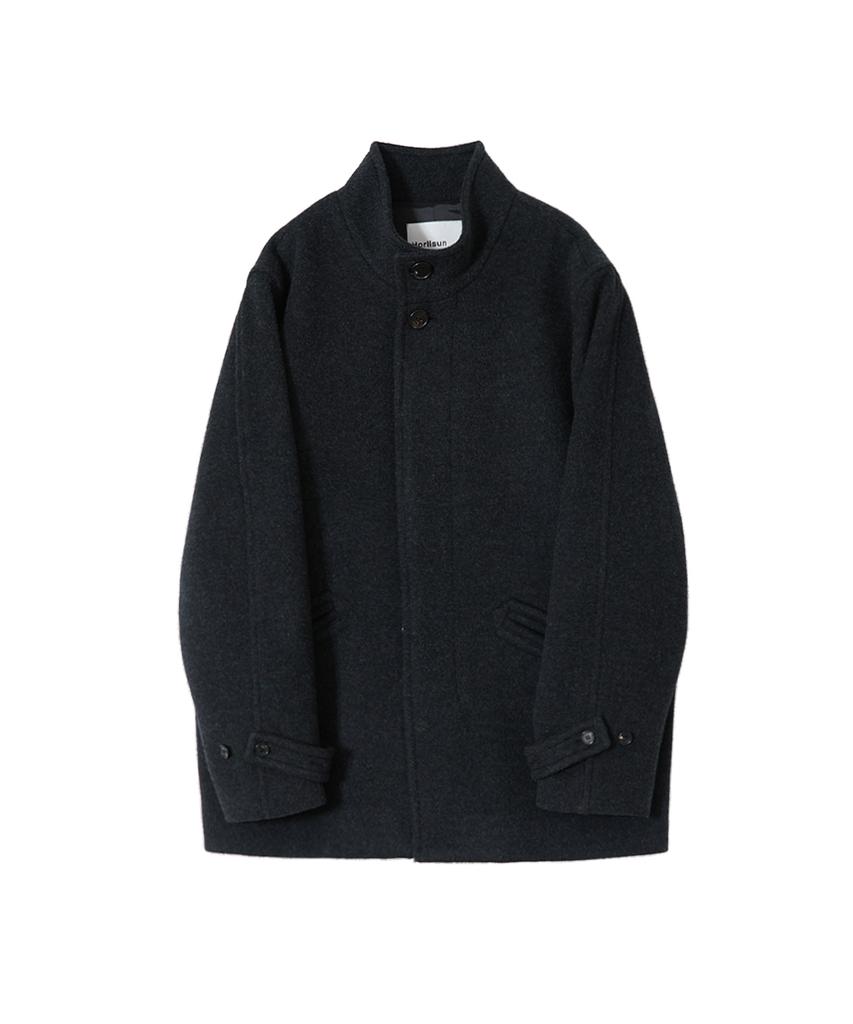 HORLISUN Baron Wool Half Coat Dark Navy