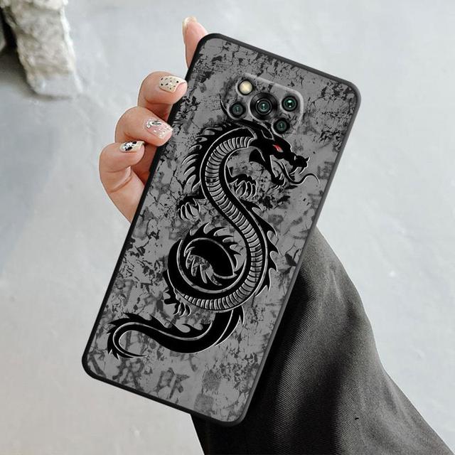Маска самурая Дракона и Волка для Xiaomi Poco X3 Nfc X4pro X5 M3 для Mi 12 13 11 10 10t 8 Note10 Lite 11ultra 11t Pro F1, чехол
