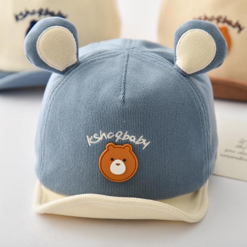 Детские шапки, бейсболка с ушками в виде медведя из мультфильма, милая шляпа от солнца в виде животного для мальчиков и девочек, повседневная детская кепка с козырьком