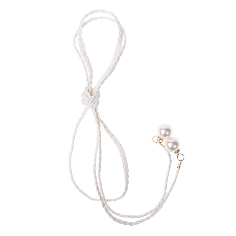 Ретро PU плетеный жемчужный пояс-цепочка на талию универсальный женский кожаный веревочный пояс на талию джинсы платья одежда аксессуары