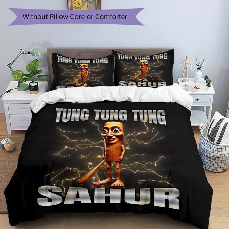 Постельное белье Tung Tung Sahur - 3 предмета, пододеяльник, подарок для спальни, без наполнителя B122