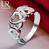 Кольцо-сердце из стерлингового серебра 925 пробы, модные свадебные украшения