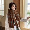 Японские и корейские клетчатые шарфы Женские клетчатые шарфы Теплые шарфы
