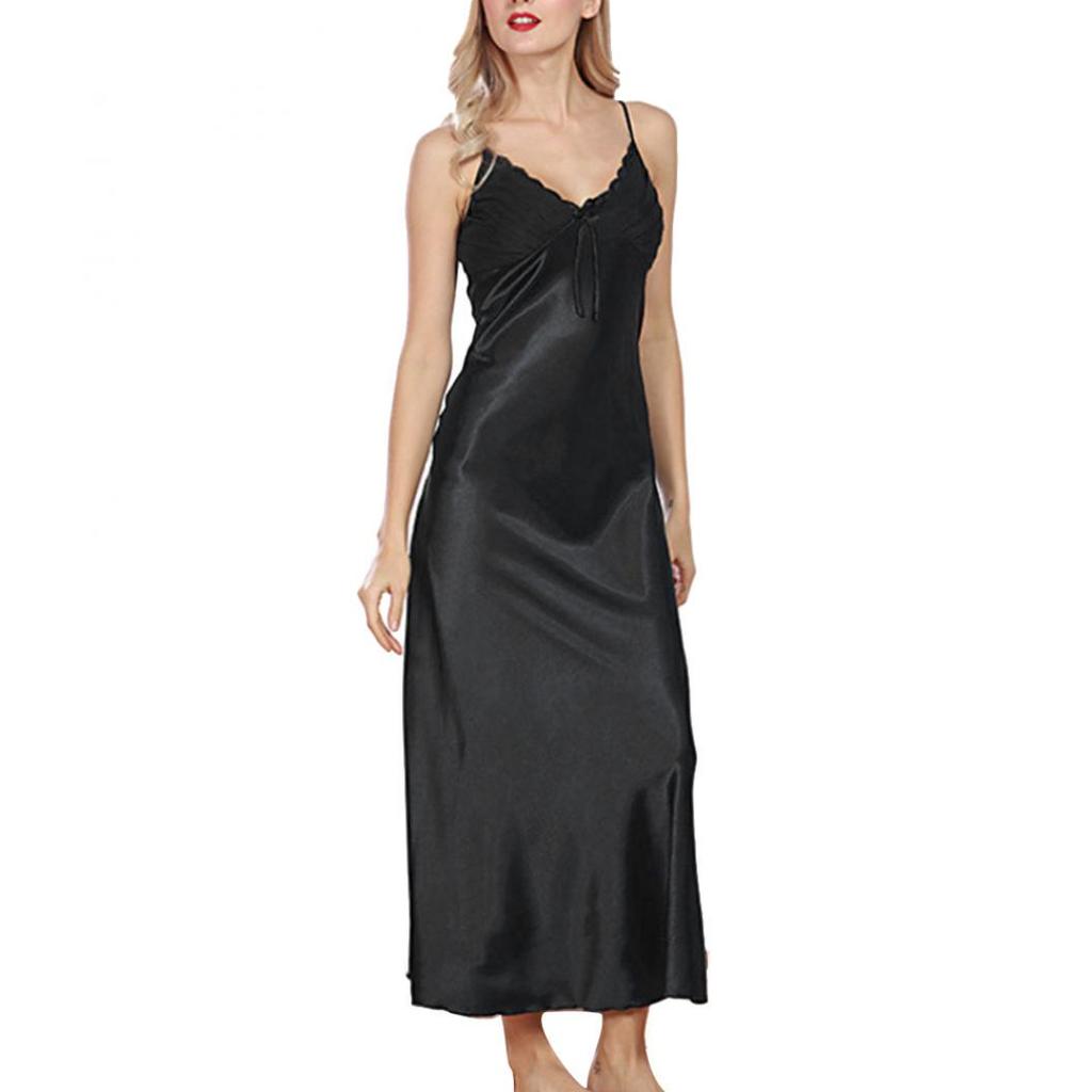 Летняя шелковая пижама, ночная рубашка, женская плиссированная ночная рубашка без рукавов с V-образным вырезом