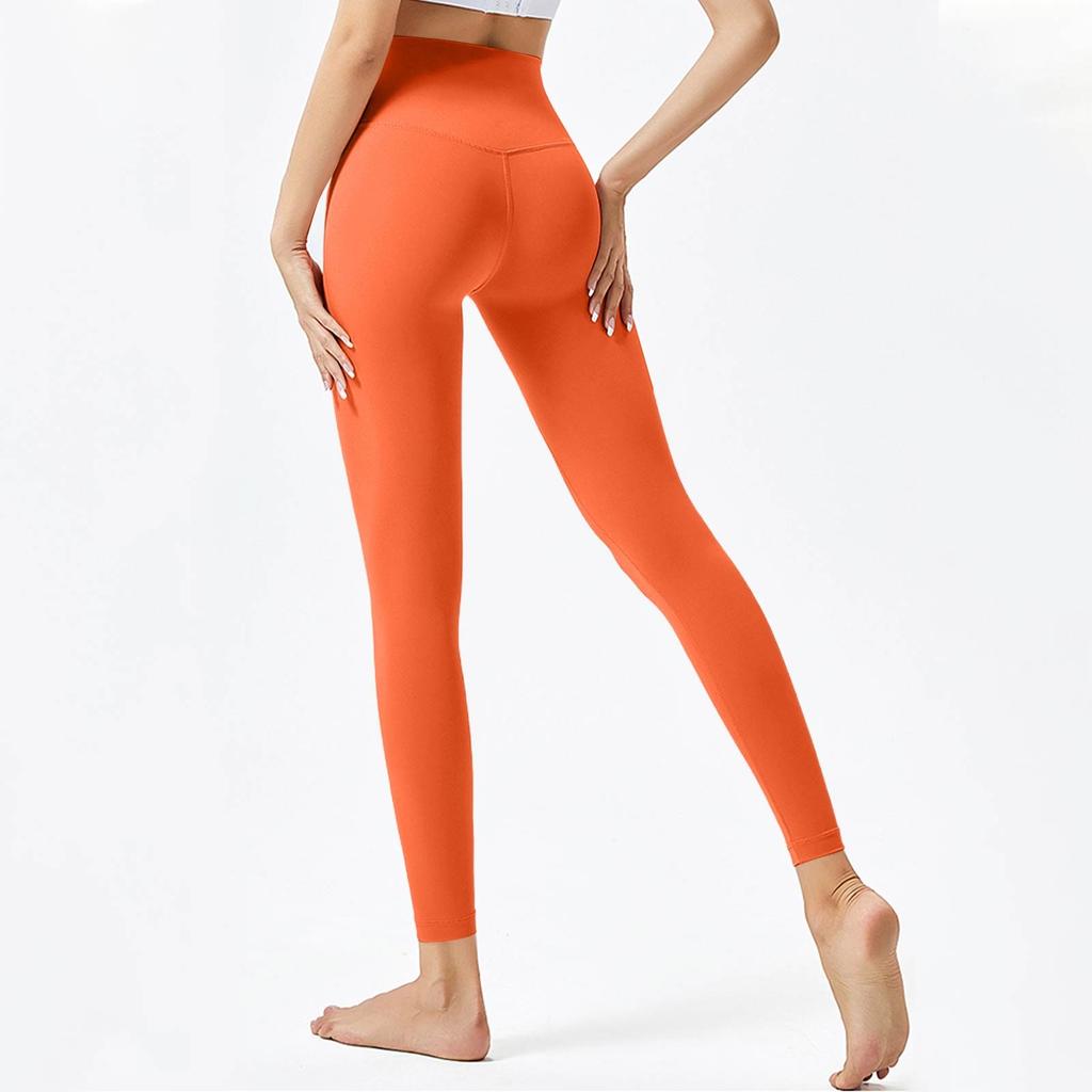Женские модные однотонные штаны для йоги с высокой талией, узкие спортивные штаны для фитнеса