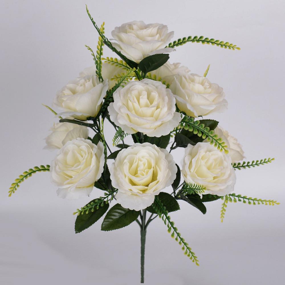 12 Heads Valentine's Day Flowers Mini Crystal Grass Bouquet Natural Simulated Rose  Home Decorative