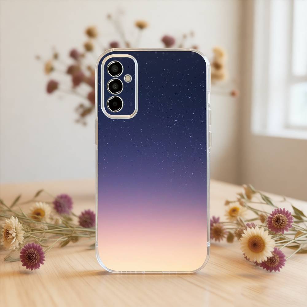 Однотонный чехол для телефона «Звездное небо» для Samsung A10, 12, 20, 21S, 30, 31, 40, 50, 51, 52, 70, 71 Прозрачная крышка