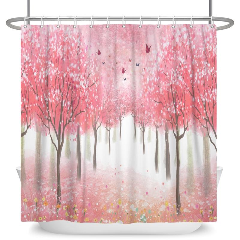Зачарованный лес Занавеска для душа Мультяшная Волшебная сказка Грибная Страна чудес Готическая занавеска для душа Водонепроницаемый декор для ванны с крючками