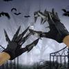 Scary Skeleton Hand Gloves Wearable Horrific Finger Extension Scary Skeleton Hand Bone Claw for Halloween Party Decoration