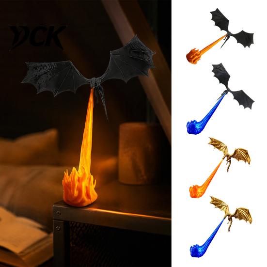 Декорация для края полки Дракон Уголок книжной полки Свет, 3D-печатный Огнедышащий Фэнтезийный Летающий Дракон, Акцентный светильник Декор комнаты библиотеки со светодиодом