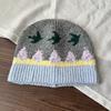 Korean niche new retro jacquard knitted hat women's autumn and winter thickened warm ear protection wool hat trendy brand cold hat