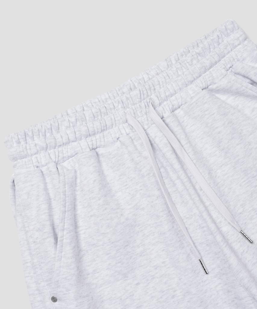AGOD Side Tuck Snap Wide Sweatpants [White Melange]