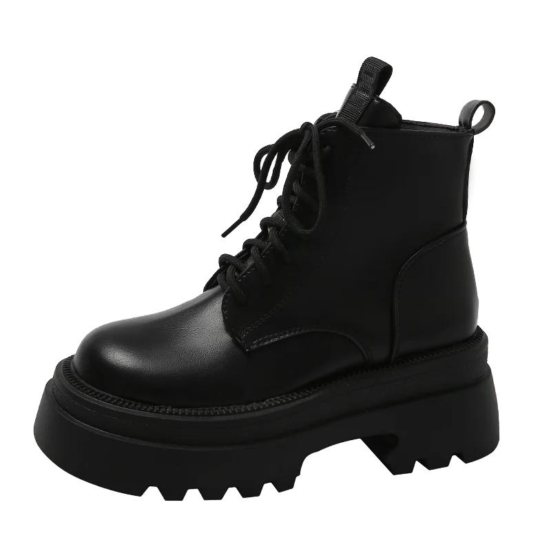 Женские ботильоны на толстой подошве, новый стиль 2024 года, зимние ботинки для прогулок и путешествий, женские ботинки на молнии, повседневная мода, Zapatos De Mujer