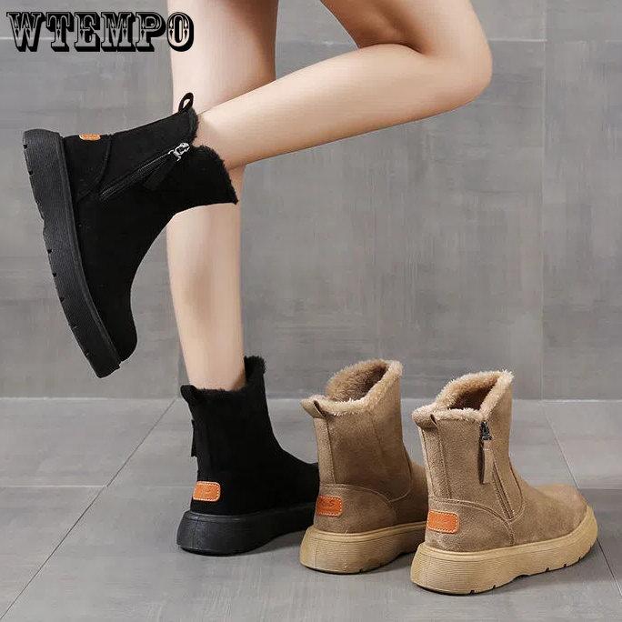 Зимние сапоги большого размера, женские универсальные короткие зимние сапоги, женские утепленные теплые хлопковые сапоги