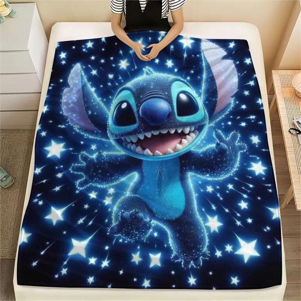 Stitch Cartoon printing Flannel Blanket Bedroom Sofa Camping Warm blanket Gifts for family and friends-MJ015