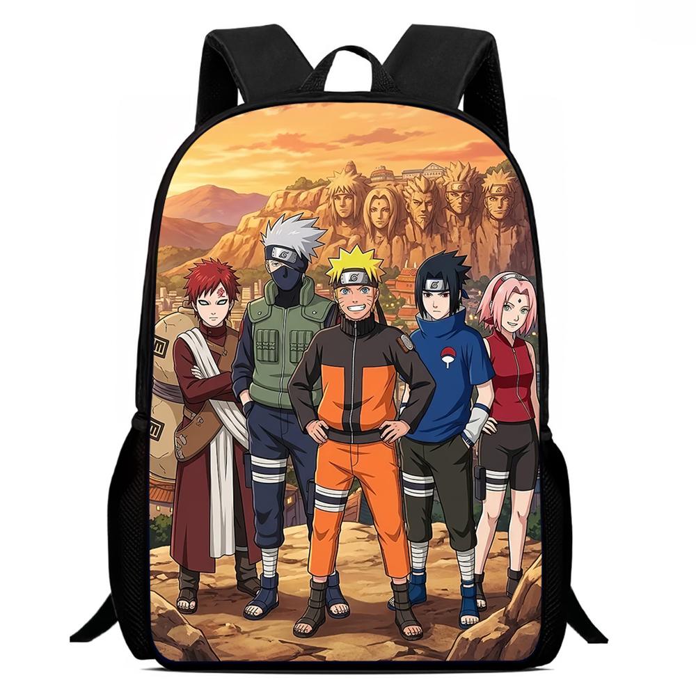 Мультяшный Рюкзак NARUTO 15 дюймов, Легкий, С Регулируемыми Плечевыми Ремнями, Детский Ежедневный Школьный Рюкзак Для Мальчиков и Девочек Возраста 5-10 лет.
