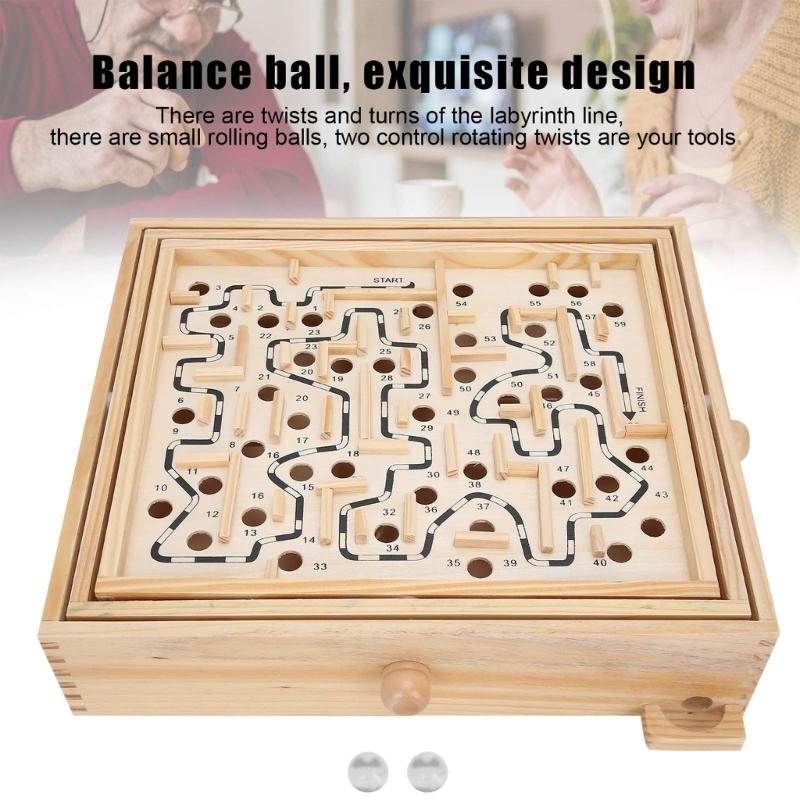 Educational Maze Puzzle Game Toy For Adult and Kids Concentration and Balance Skill Training Bead Maze Board Game Toy
