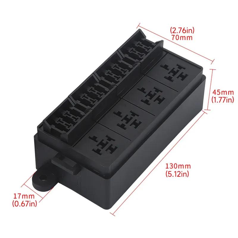 4 Relay Slots Car Fuse Relay Box 12V Pre-Wired Circuit Protection Car Fuse Holder 4 Relay Blocks Fuse for Car Truck RV Boat