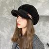 Thickened Winter Painter Hat Coldproof Plush Octagonal Cap Retro Lamb Fleece Peaked Cap Ladies