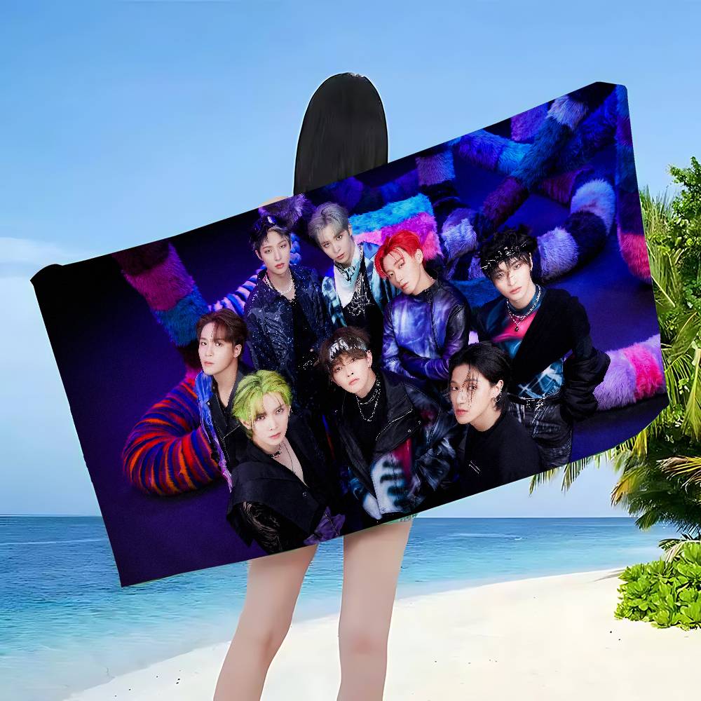 Корейский Поп A-ATEEZ Большие Микрофибровые Пляжные Полотенца Быстросохнущее Полотенце Песок Пляжные Полотенца Полотенце для Бассейна Для Путешествий Плавание Бассейн Йога