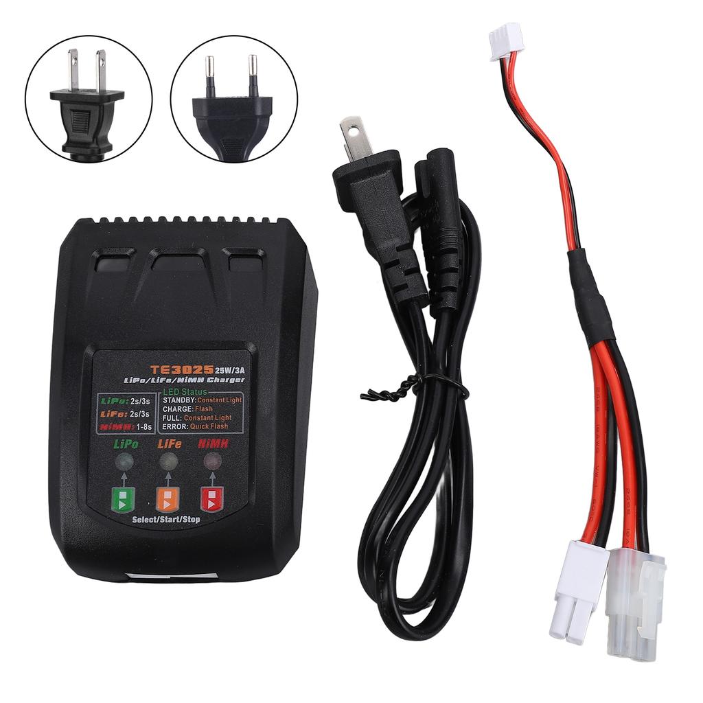 Зарядное устройство для литий-полимерных аккумуляторов, балансир 2S 3S LiPe 1‑8S NiMH, балансировка 25 Вт, интеллектуальная зарядка для радиоуправляемых машин