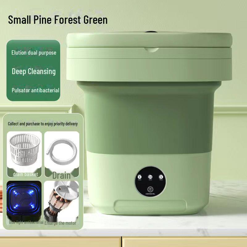 Compact Folding Washer & Dryer: Sterilizing Machine for Socks, Baby Clothes, and Dormitory Use