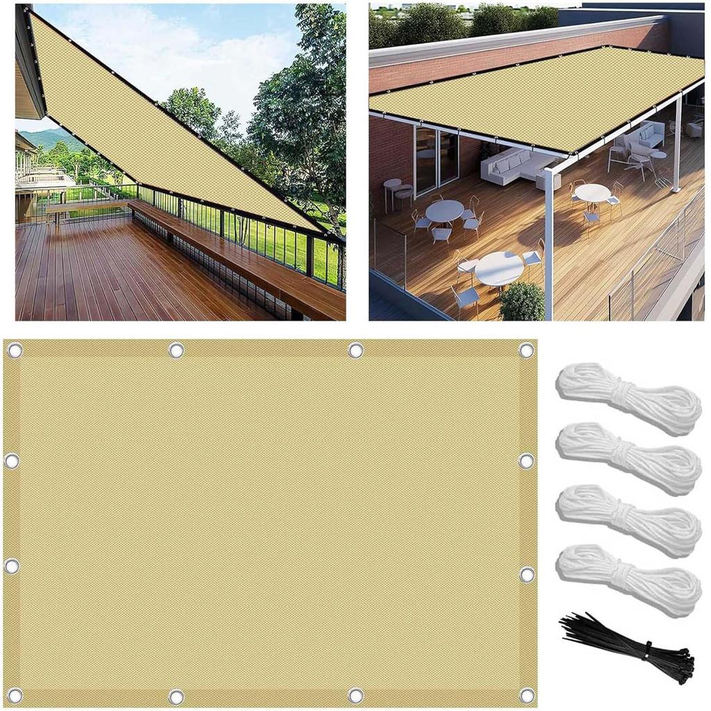 Made To Measure Awning With Eyelets 1 X 2 M Canvas With Eyelets In Many Colours, Shade Net Including Mounting Ropes, Waterproof For Garden