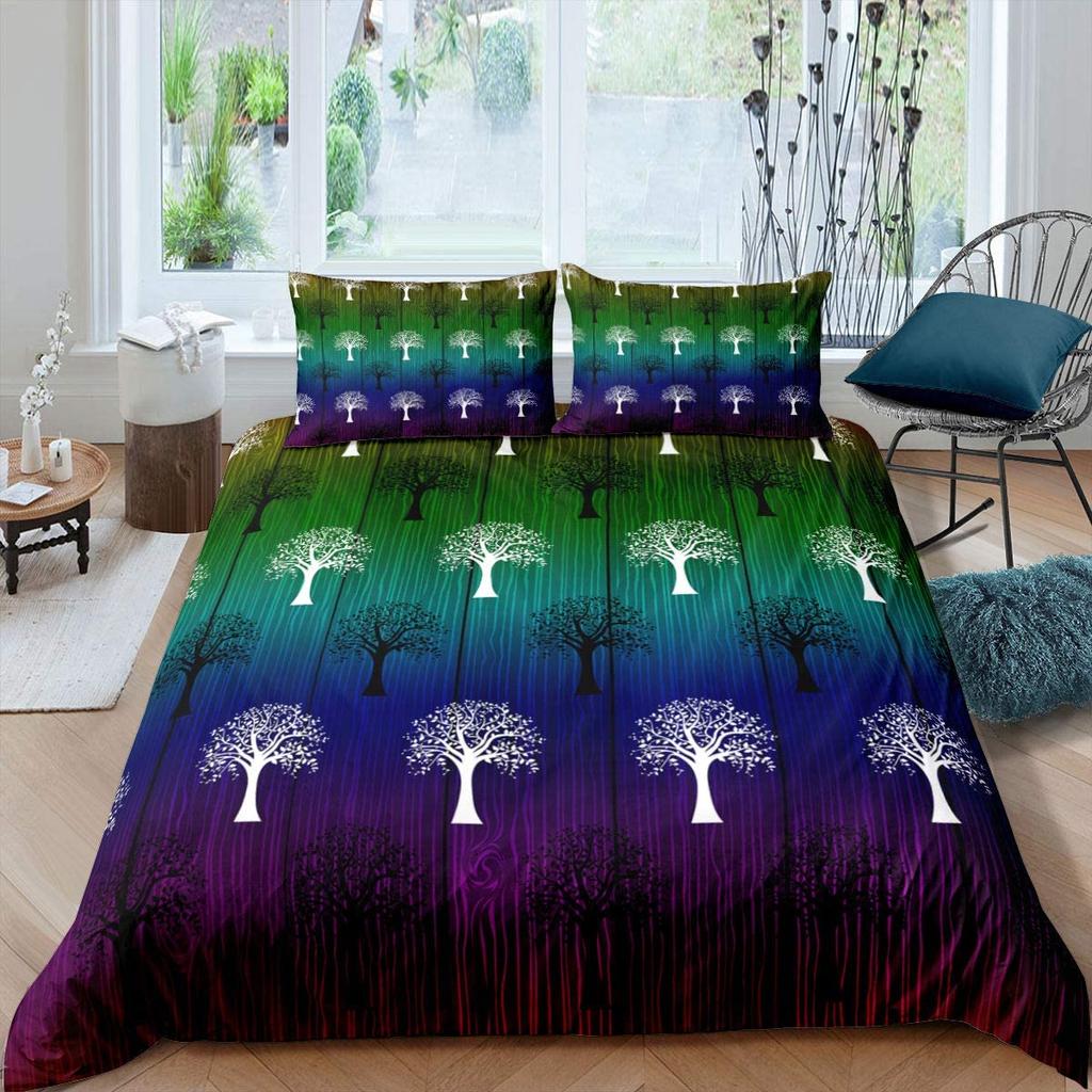 Tree Of Life Bedding Set Fashion 3D Digital Printing 2-3 Piece Set (No Core) Suitable for Bedroom Duvet Cover Set Halloween Gift