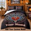 Bon Jovi Pattern Bedding 3Pcs Set Custom Name, Bed Sheet And Pillowcases For Home Bedroom