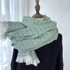 New Plaid Scarf For Women'S Fashion Tassel Shawl, Medium Length Thick Imitation Cashmere Warm Scarf