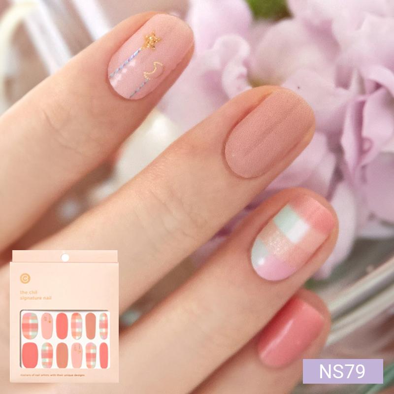 Пастельные полоски для ногтей 24 шт. | Самоклеящиеся типсы-наклейки, Мягкие розовые и лавандовые тона, Быстрый 5-минутный маникюр