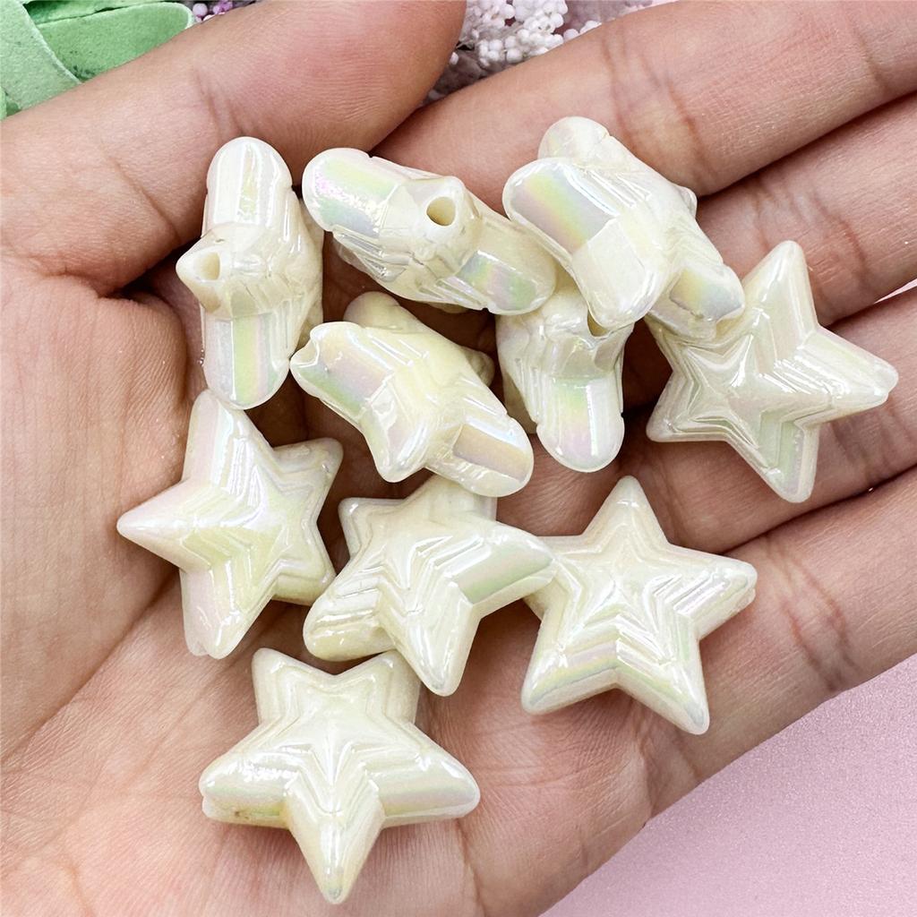 Свободные бусины ручной работы, модные акриловые красочные пентаграммы 22,8 мм, DIY Изготовление ювелирных изделий, 10 шт., материал ручной работы