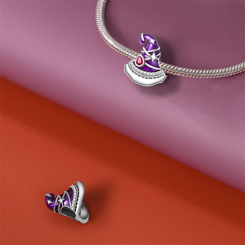 Красочный Медно-Пурпурный Подвесной Шарм Ведьма и Орел Подходит для Браслета Для Женщин Сделай Сам Хэллоуин Тыквенные Бусины Вечеринка Подарок