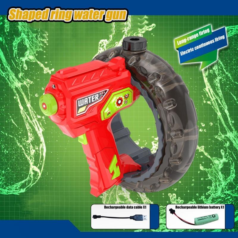 Большой электрический водяной пистолет Кольцо Ручной Космический Концентратор Прохладный Свет Большой Емкости Водяной Бластер Битва Стрелялка для Детей