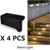 Warm White LED Solar Lamp Path Stair Outdoor Garden Lights Waterproof Solar Power Balcony Light Decoration for Patio Stair Fence