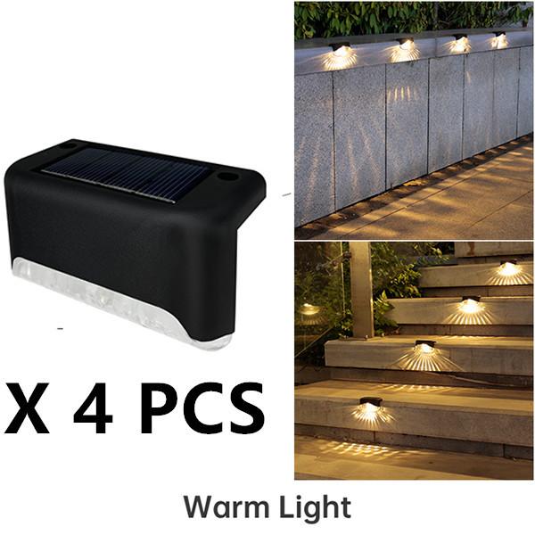 Warm White LED Solar Lamp Path Stair Outdoor Garden Lights Waterproof Solar Power Balcony Light Decoration for Patio Stair Fence