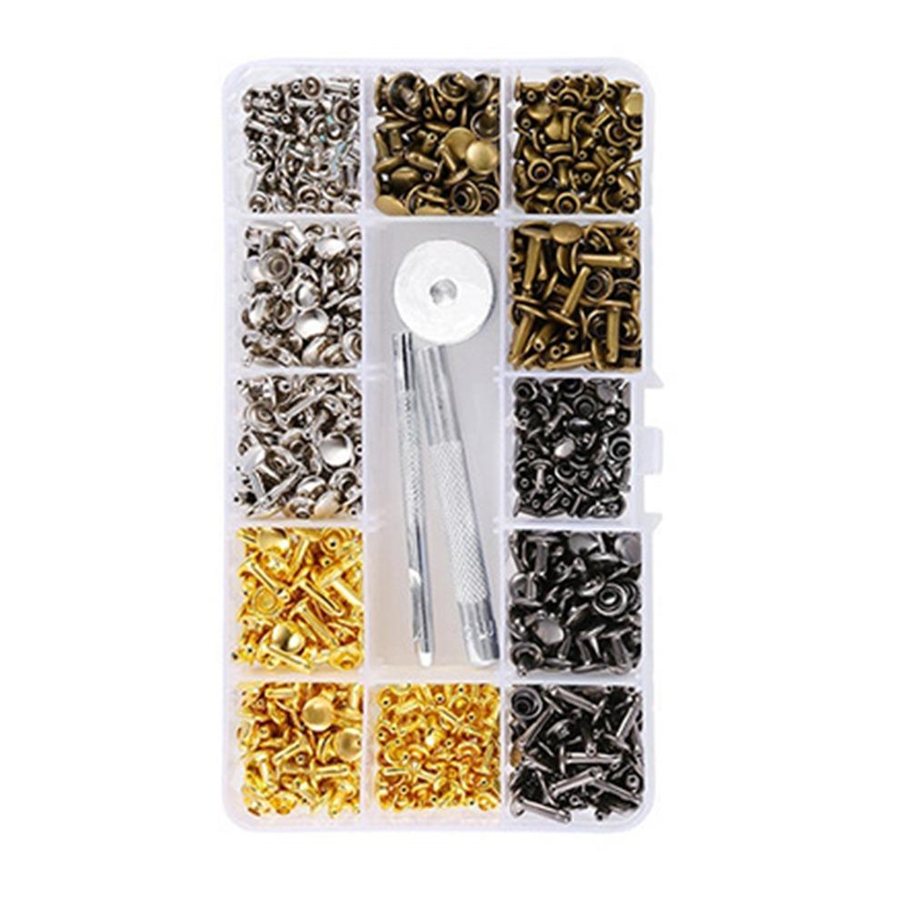 Tubular Rivets Snap Fastener Leather Rivets Metal Studs Double Cap Rivet Stud Fixing Tools