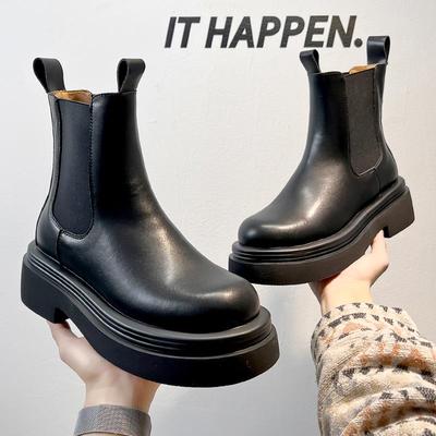 Модные мужские ботинки челси в стиле ретро высокого класса — британский стиль, толстая подошва, высокий верх из кожи, дизайн Martin 5015-A.