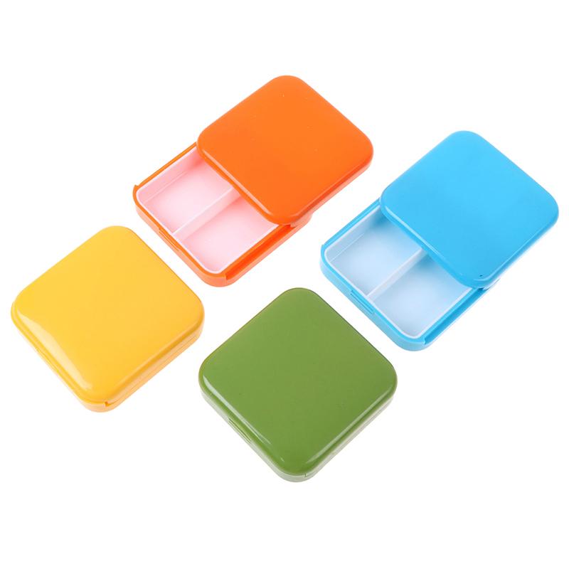 Органайзер для таблеток Push Open Лекарство 2-секционная коробка Портативный дорожный футляр