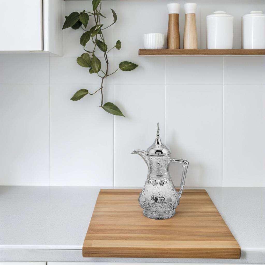 Middle Eastern Style Large Capacity Glass Water Pitcher Decorative Teapot Ideal for Serving Juice Coffee Tea Cold Beverages and