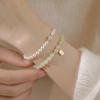 S925 Silver Pearl Bracelet Female Niche Natural Hetian Jade Bracelet Female Autumn and Winter Bracelet Gift