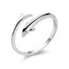New 925 Sterling Silver Women Ring Fashion All -Match Ocean Series Small Fish Adjustable Index Finger Rings Jewelry Gift
