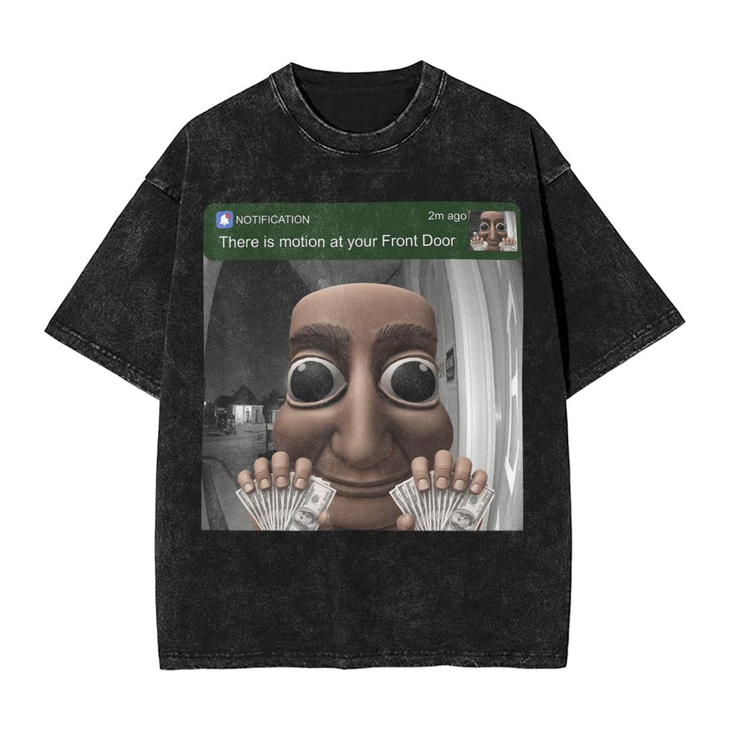 Wait I'm Goated Cat Silly Funny Cat Meme Washed T Shirt Street Cotton T Shirts Summer O-Neck Hippie Tee Shirt Oversize Tops