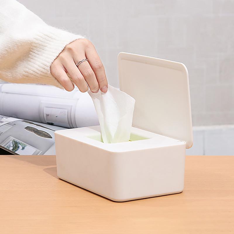 Dustproof Wet Wipes Storage Box With Lid Household Desktop Tissue Storage Box Portable Wet Wipes Dispenser