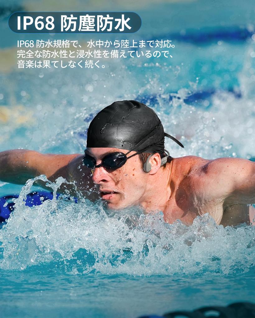 Наушники с костной проводимостью Bluetooth для плавания IP68 Полностью водонепроницаемые 32 ГБ памяти До 8000 песен Наушники Bluetooth для бассейна Беспроводные наушники с